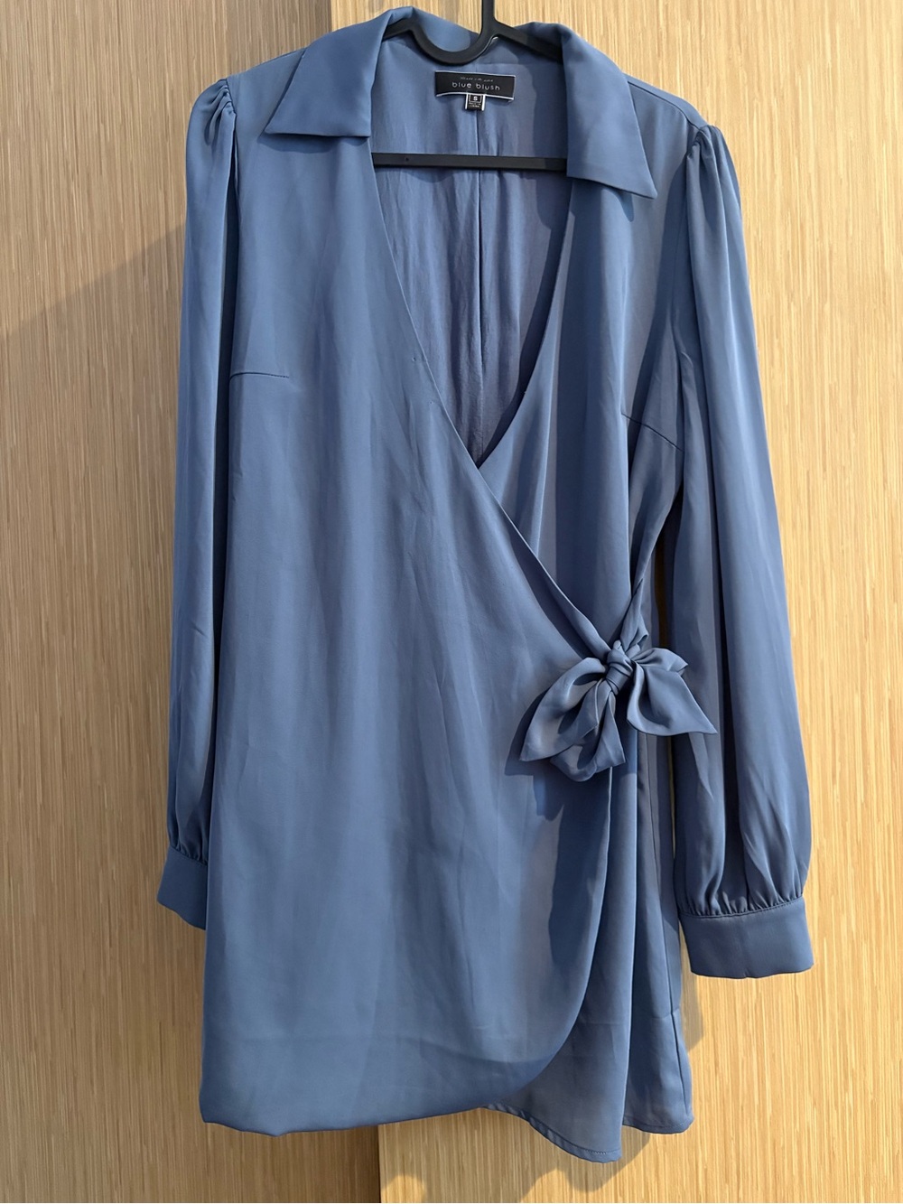 Dusty Blue Wrap Tunic with Side Knot
